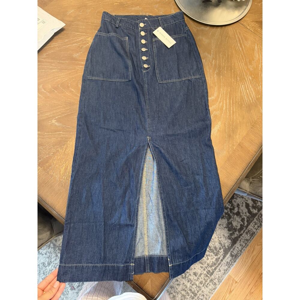 MOON RIVER Denim Midi Skirt Size XS